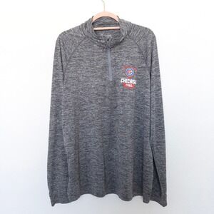Under Armour‎ Mens Pullover Size XL Gray Chicago Cubs Quarter Zip Loose Fit MLB